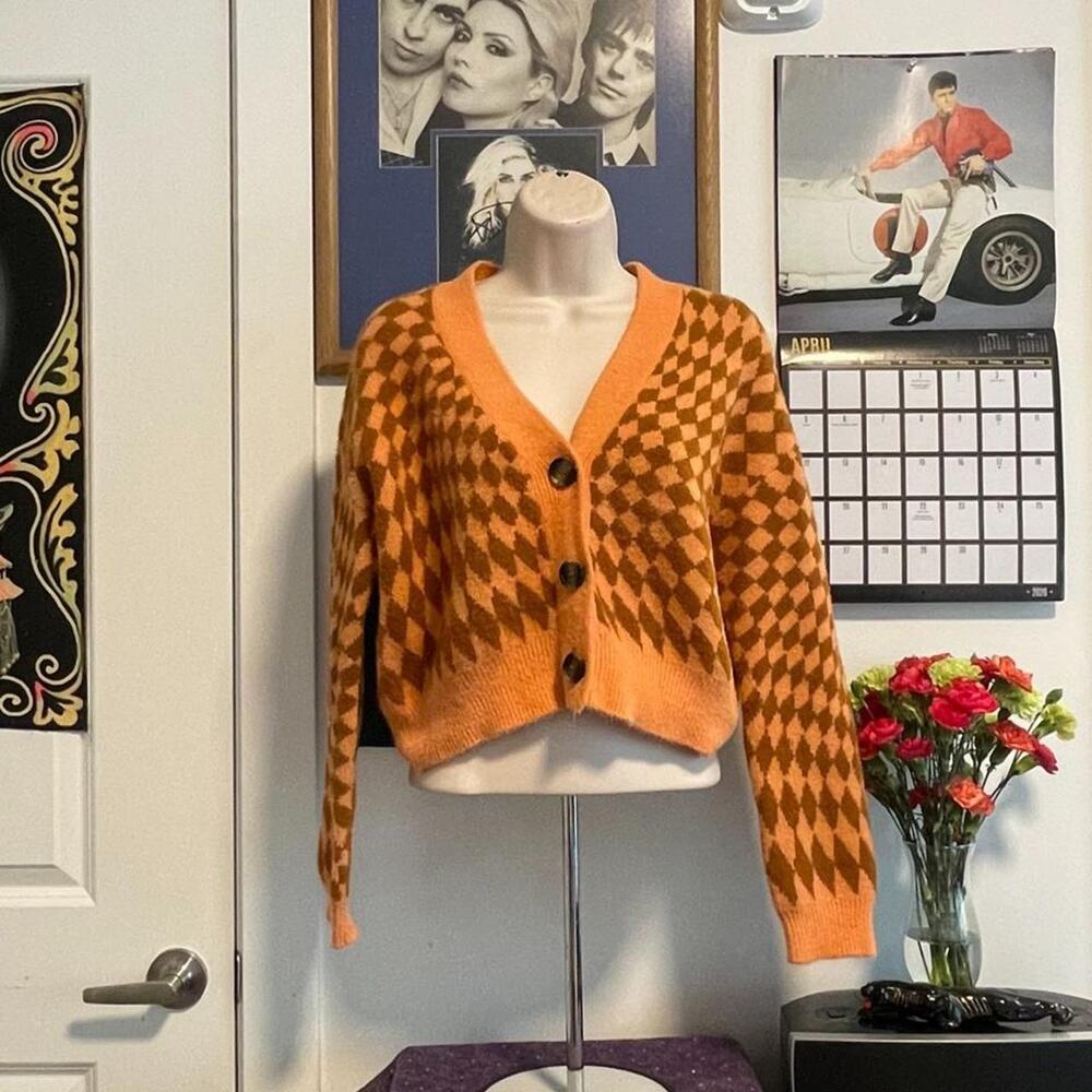 Cotton on orange cardigan size